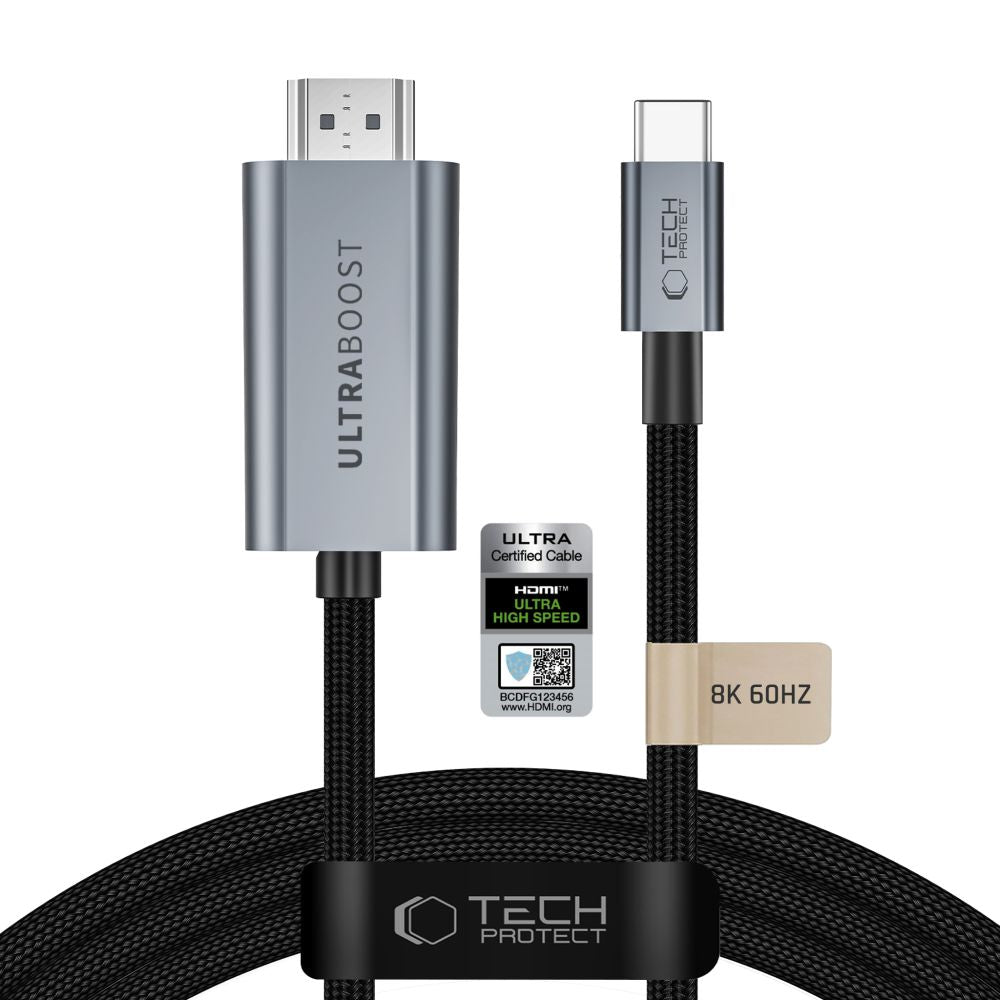 Tech-Protect UltraBoost USB-C HDMI 2.1 60HZ Video Cable 300 cm - Gray_0