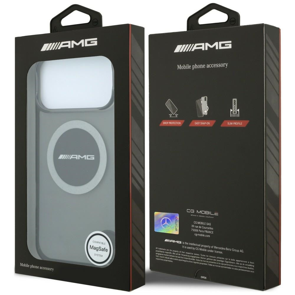 Mercedes AMG IML Transparent Bicolor Block MagSafe Case for iPhone 18 Pro Max / 17 Pro Max - Black and Gray_7