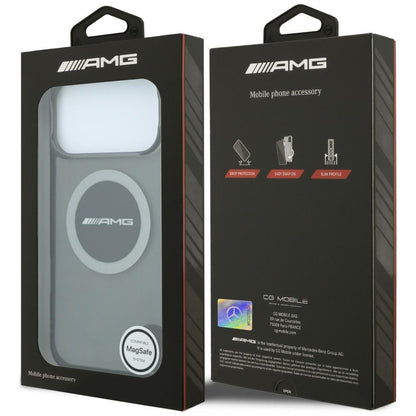 Mercedes AMG IML Transparent Bicolor Block MagSafe Case for iPhone 18 Pro Max / 17 Pro Max - Black and Gray_7