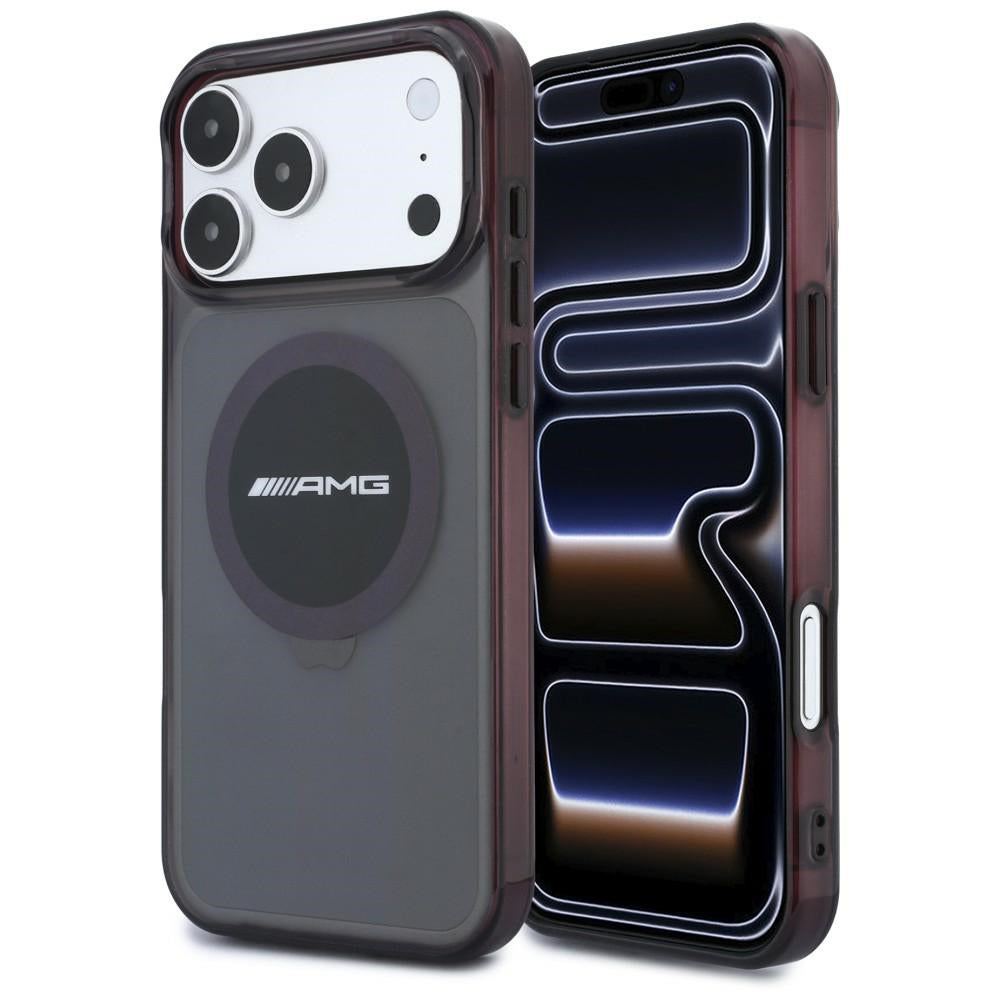 Mercedes AMG IML Transparent Bicolor Block MagSafe Case for iPhone 18 Pro Max / 17 Pro Max - Black and Burgundy_0