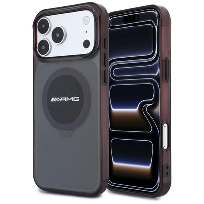 Mercedes AMG IML Transparent Bicolor Block MagSafe Case for iPhone 18 Pro Max / 17 Pro Max - Black and Burgundy_0