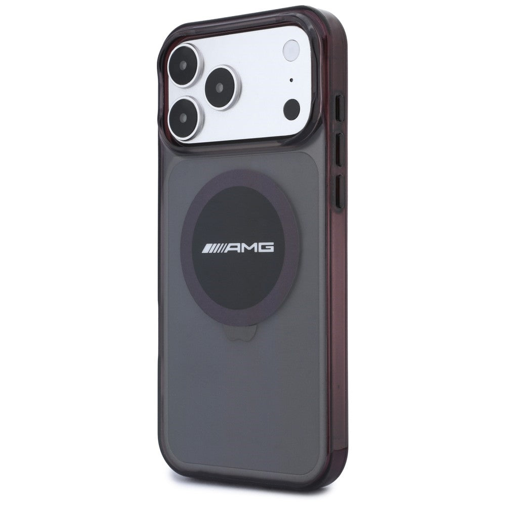 Mercedes AMG IML Transparent Bicolor Block MagSafe Case for iPhone 18 Pro Max / 17 Pro Max - Black and Burgundy_1