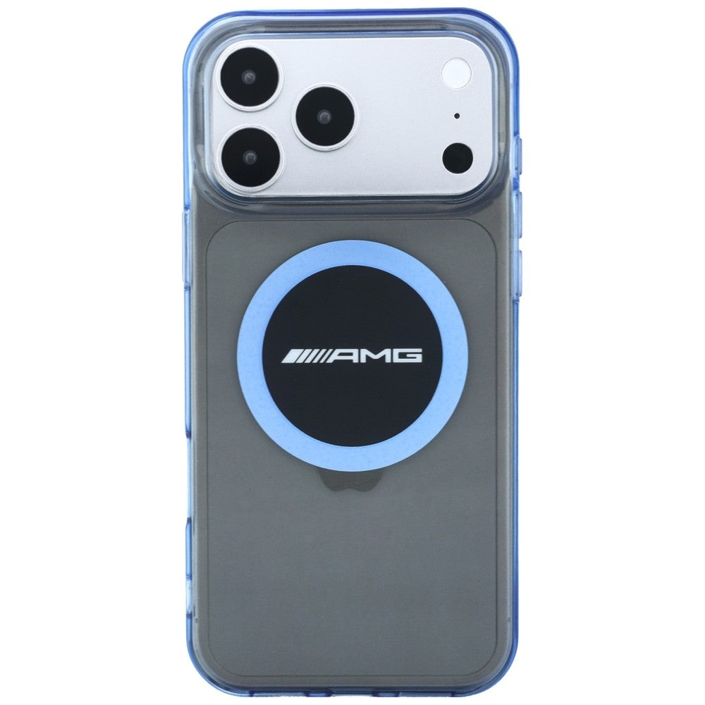 Mercedes AMG IML Transparent Bicolor Block MagSafe Case for iPhone 18 Pro Max / 17 Pro Max - Black and Blue_2
