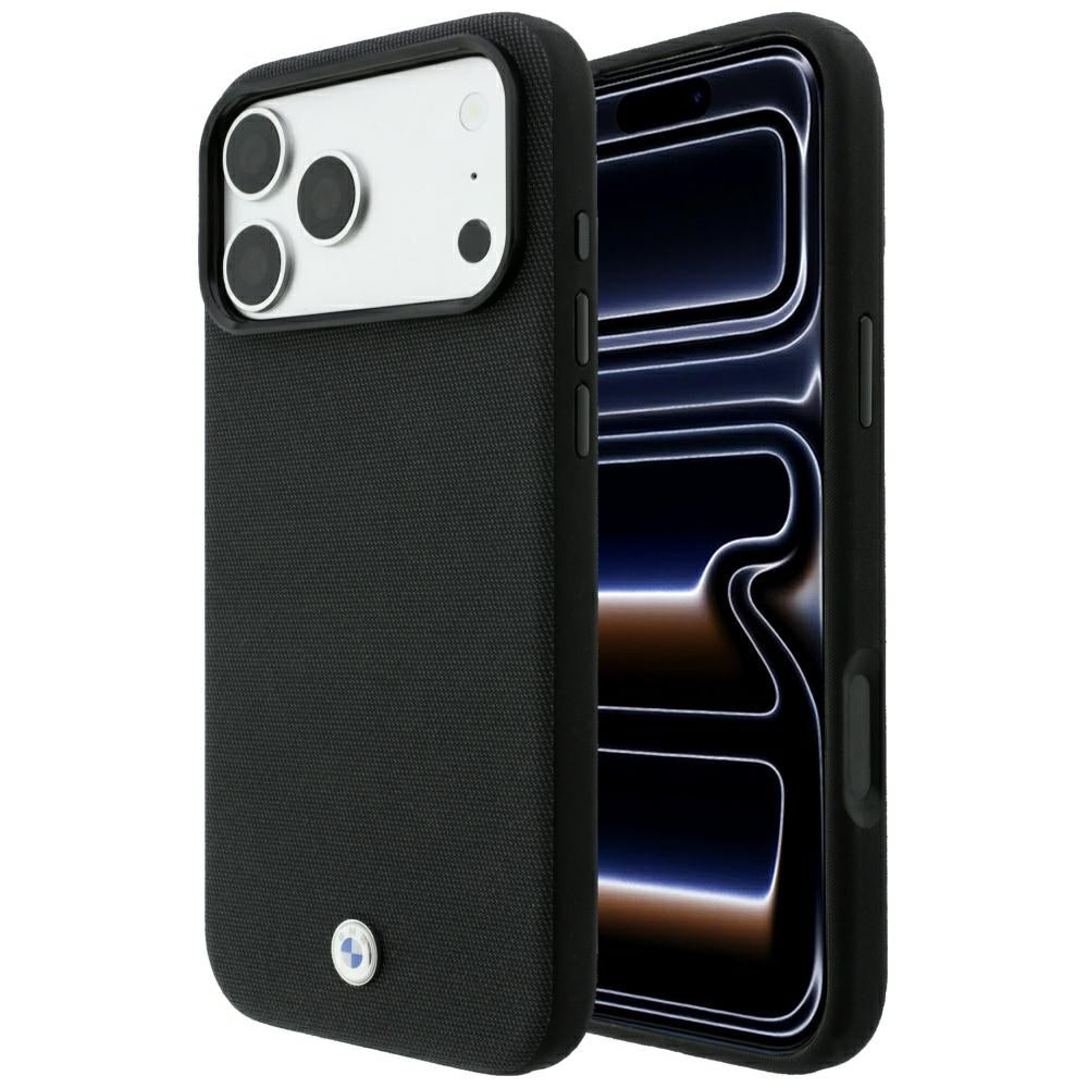 BMW Kevlar Metal Logo MagSafe Case for iPhone 18 Pro Max / 17 Pro Max - Black_0