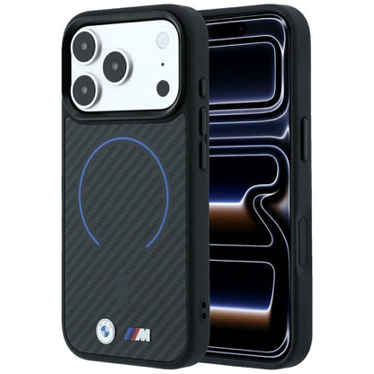 BMW M Kevlar Blue Print Ring Metal Logo MagSafe Case for iPhone 18 Pro / 17 Pro - Black_0