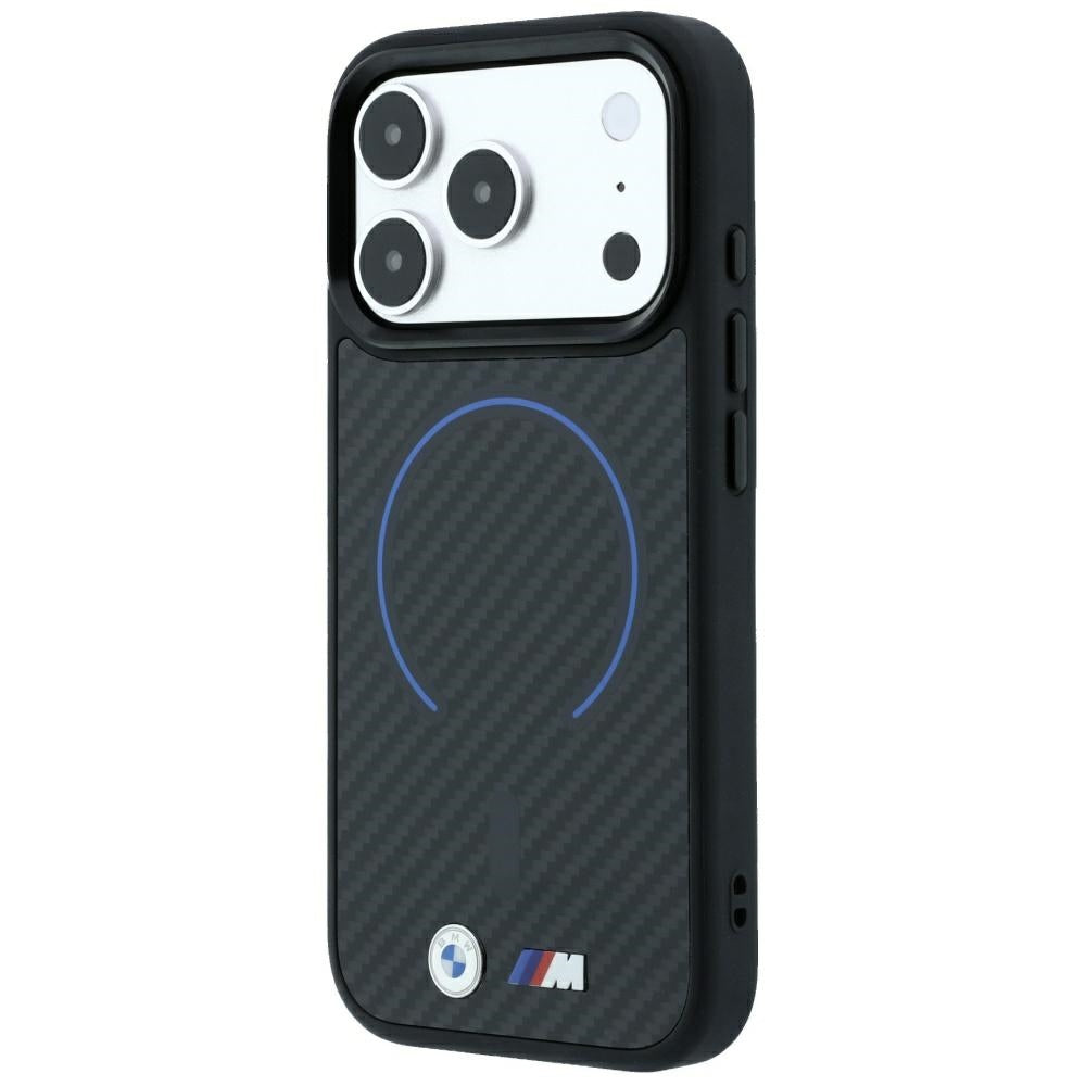 BMW M Kevlar Blue Print Ring Metal Logo MagSafe Case for iPhone 18 Pro / 17 Pro - Black_1