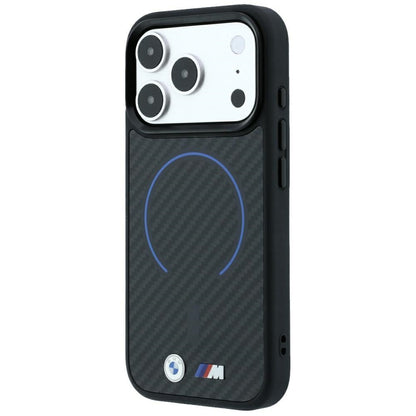 BMW M Kevlar Blue Print Ring Metal Logo MagSafe Case for iPhone 18 Pro / 17 Pro - Black_1