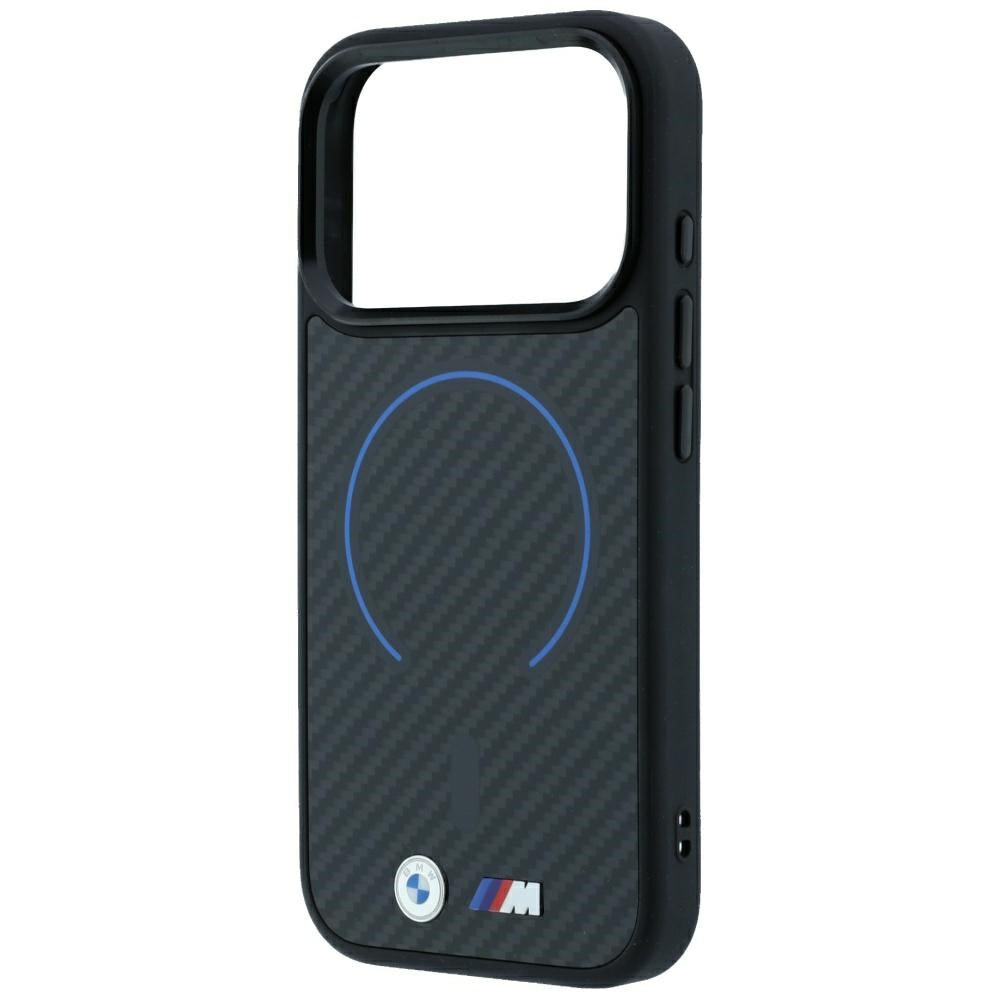 BMW M Kevlar Blue Print Ring Metal Logo MagSafe Case for iPhone 18 Pro Max / 17 Pro Max - Black_6