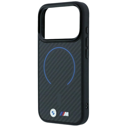 BMW M Kevlar Blue Print Ring Metal Logo MagSafe Case for iPhone 18 Pro Max / 17 Pro Max - Black_6