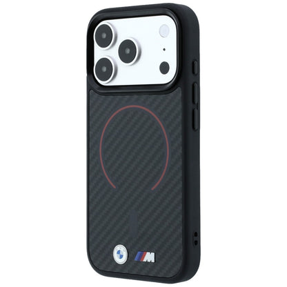 BMW M Kevlar Red Print Ring Metal Logo MagSafe Case for iPhone 18 Pro / 17 Pro - Black_1