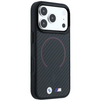 BMW M Kevlar Red Print Ring Metal Logo MagSafe Case for iPhone 18 Pro / 17 Pro - Black_3