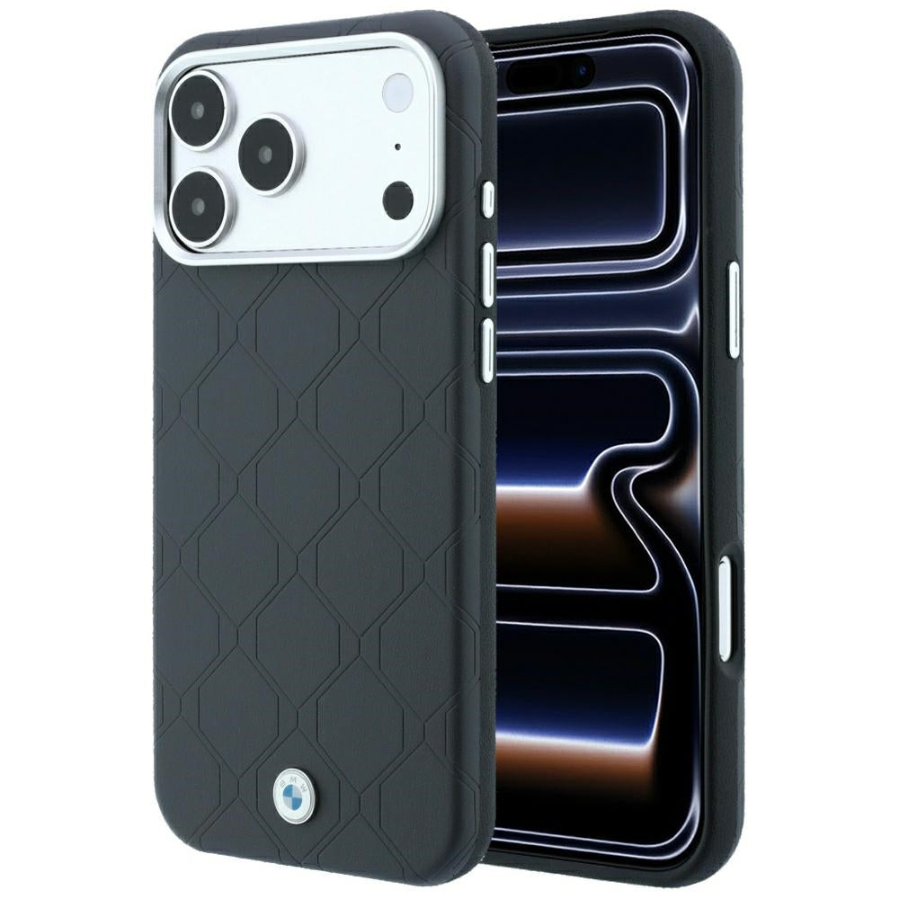 BMW Sign Deboss Quilted Metal Logo MagSafe Case for iPhone 18 Pro / 17 Pro - Dark Gray_0