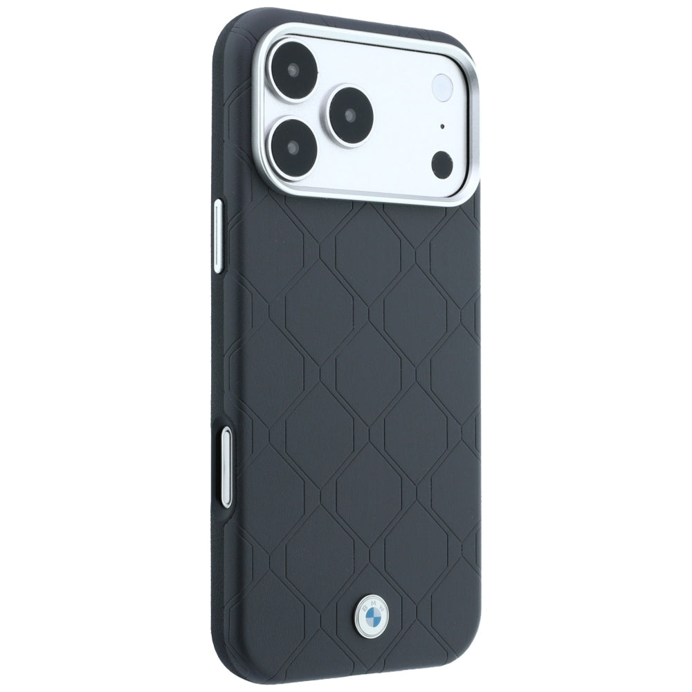 BMW Sign Deboss Quilted Metal Logo MagSafe Case for iPhone 18 Pro / 17 Pro - Dark Gray_3