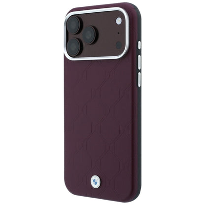 BMW Sign Deboss Quilted Metal Logo MagSafe Case for iPhone 18 Pro / 17 Pro - Burgundy_1