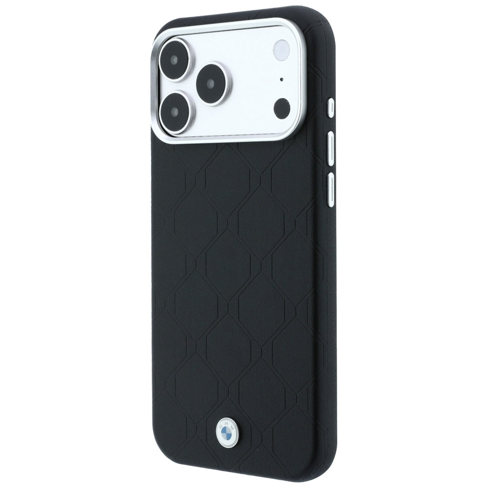 BMW Sign Deboss Quilted Metal Logo MagSafe Case for iPhone 18 Pro / 17 Pro - Black_1