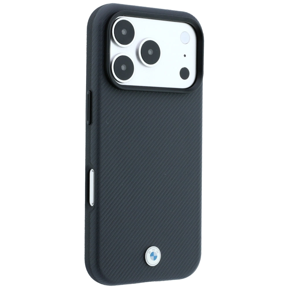 BMW Sign Kevlar Metal Logo MagSafe Case for iPhone 18 Pro Max / 17 Pro Max - Dark Gray_3