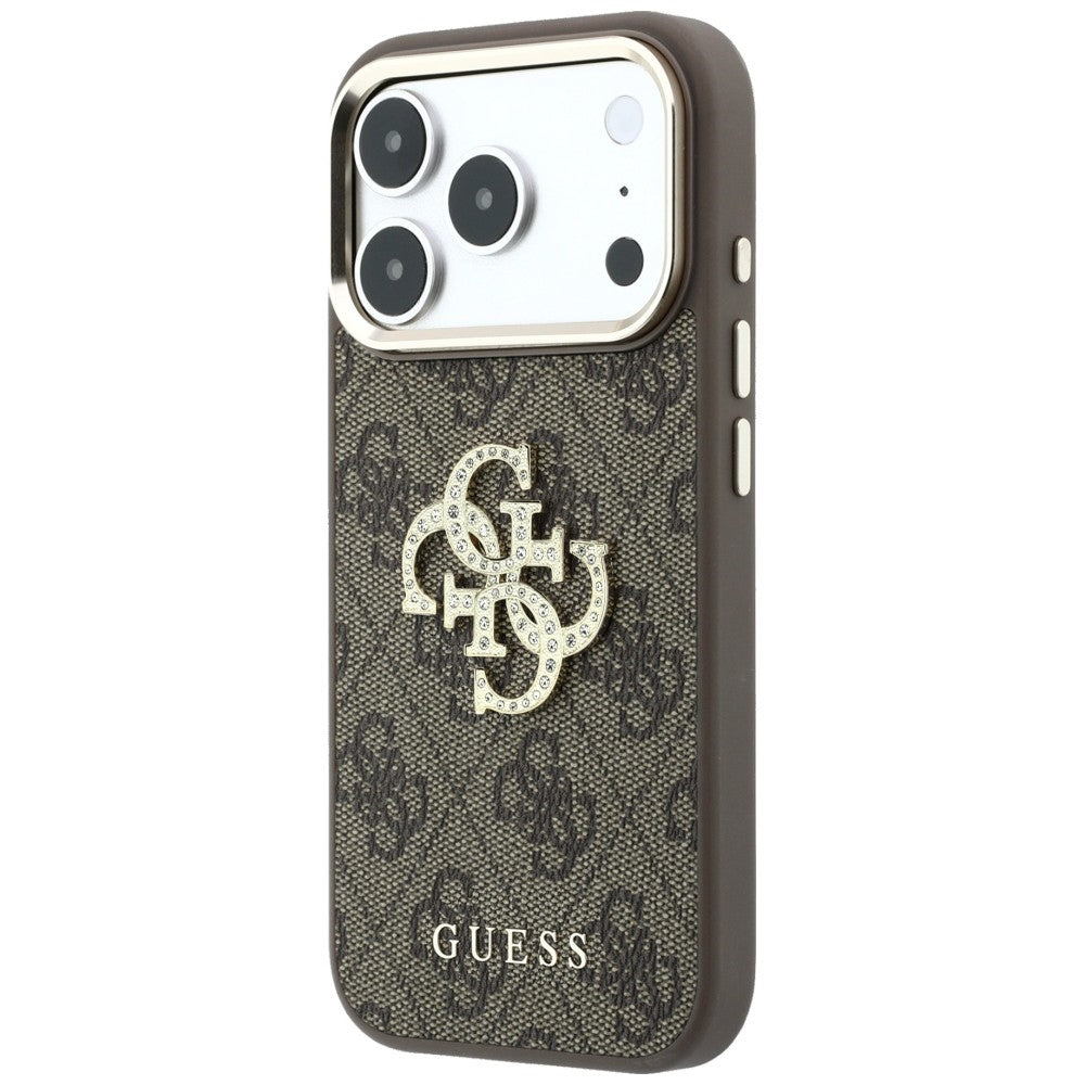 Hard Case Guess 4G Big Strass Logo for Apple iPhone 18 Pro / 17 Pro, Brown_1
