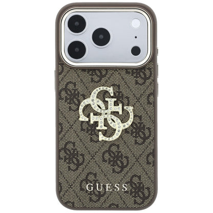 Hard Case Guess 4G Big Strass Logo for Apple iPhone 18 Pro / 17 Pro, Brown_2