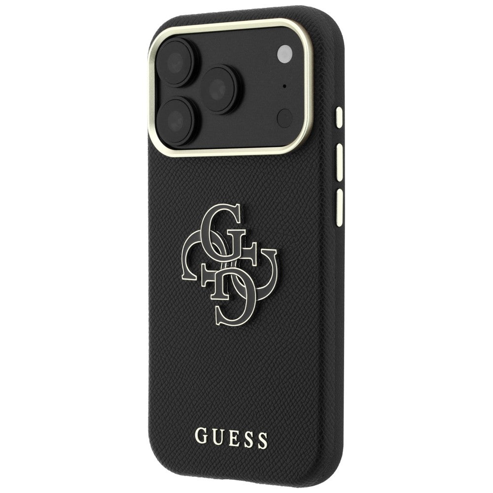 Hard Case Guess Grained Big Resin Logo for Apple iPhone 18 Pro / 17 Pro, Black_1