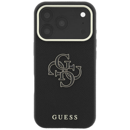Hard Case Guess Grained Big Resin Logo for Apple iPhone 18 Pro / 17 Pro, Black_2