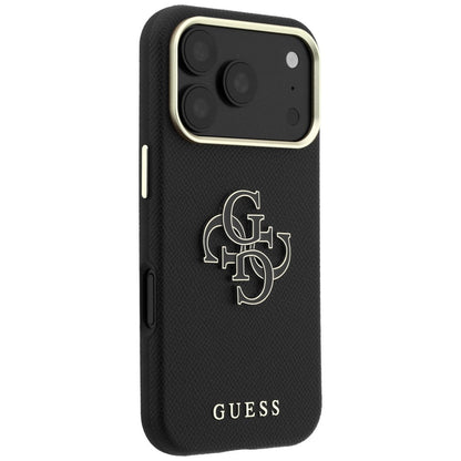 Hard Case Guess Grained Big Resin Logo for Apple iPhone 18 Pro / 17 Pro, Black_3