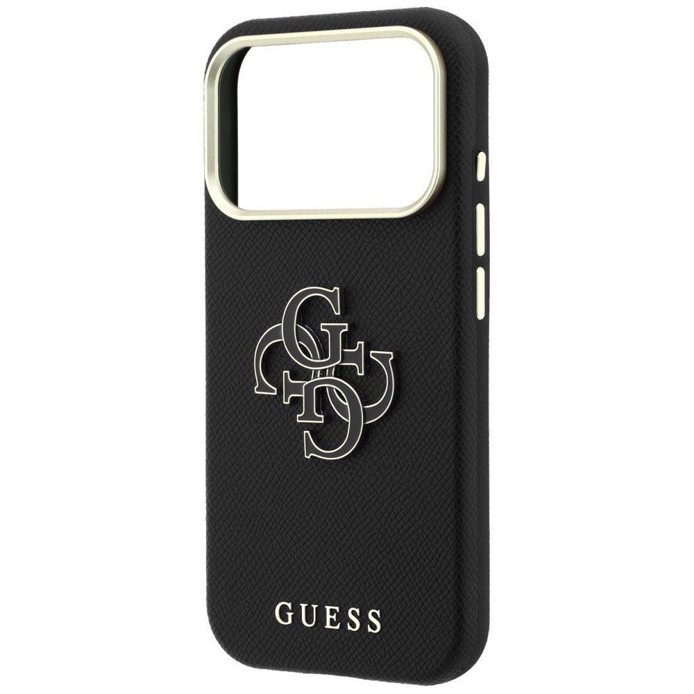 Hard Case Guess Grained Big Resin Logo for Apple iPhone 18 Pro / 17 Pro, Black_5