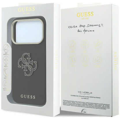Hard Case Guess Grained Big Resin Logo for Apple iPhone 18 Pro / 17 Pro, Black_7