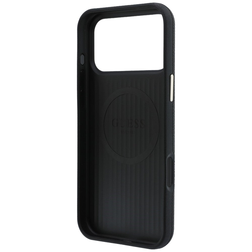 Hard Case Guess Grained Round Strass Logo with MagSafe for Apple iPhone 18 Pro / 17 Pro, Black_6