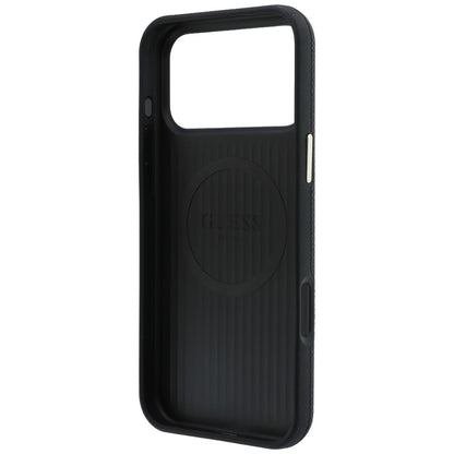 Hard Case Guess Grained Round Strass Logo with MagSafe for Apple iPhone 18 Pro / 17 Pro, Black_6