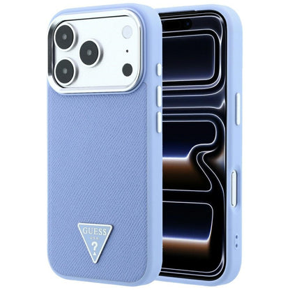Hard Case Guess Grained Triangle Logo with MagSafe for Apple iPhone 18 Pro / 17 Pro, Light Blue_0