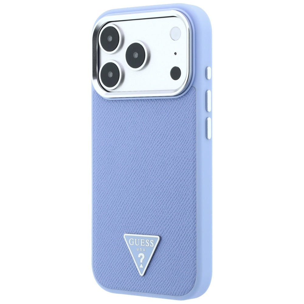 Hard Case Guess Grained Triangle Logo with MagSafe for Apple iPhone 18 Pro / 17 Pro, Light Blue_1