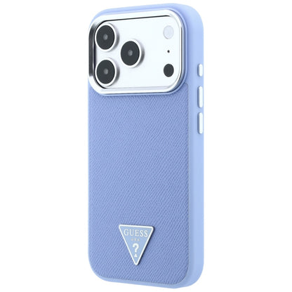 Hard Case Guess Grained Triangle Logo with MagSafe for Apple iPhone 18 Pro / 17 Pro, Light Blue_1