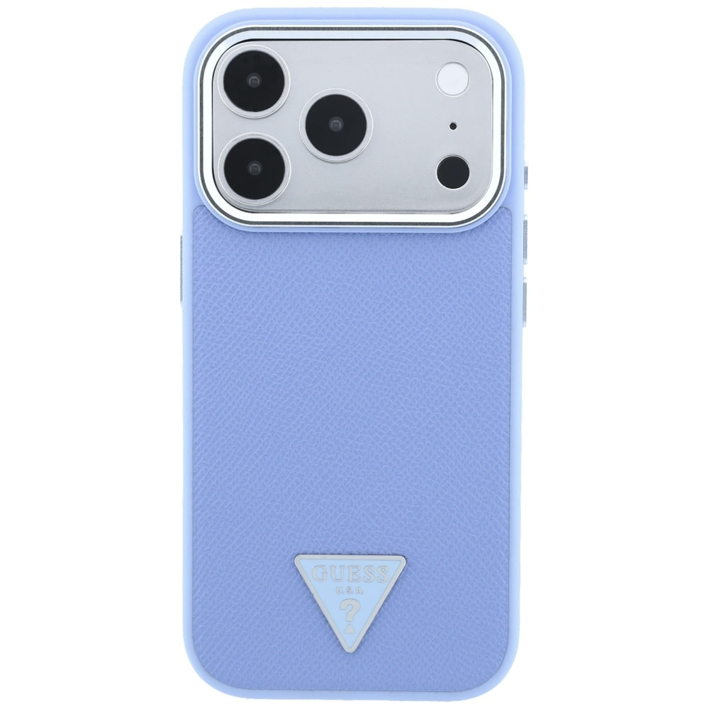 Hard Case Guess Grained Triangle Logo with MagSafe for Apple iPhone 18 Pro / 17 Pro, Light Blue_2