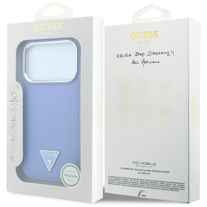 Hard Case Guess Grained Triangle Logo with MagSafe for Apple iPhone 18 Pro / 17 Pro, Light Blue_7