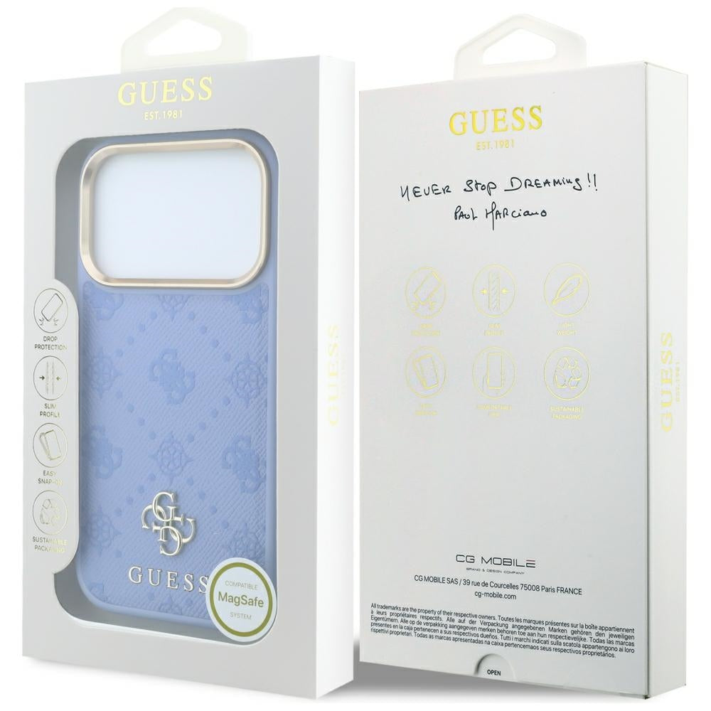 Hard Case Guess Peony 4G Small Logo with MagSafe for Apple iPhone 18 Pro / 17 Pro, Light Blue_7