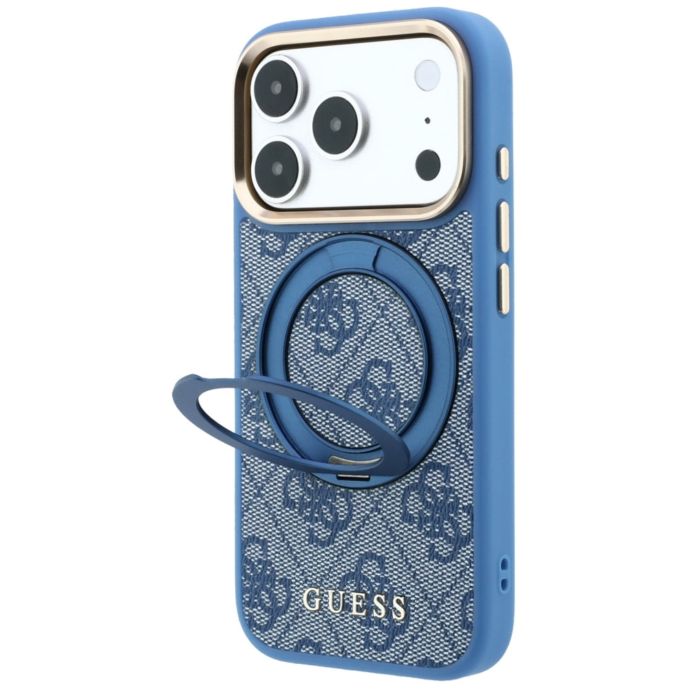 Hard Case Guess Ring Stand 360 4G Classic Logo with MagSafe for Apple iPhone 18 Pro / 17 Pro, Blue_1