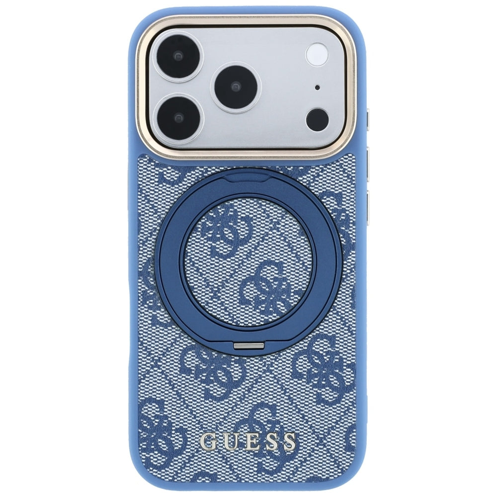 Hard Case Guess Ring Stand 360 4G Classic Logo with MagSafe for Apple iPhone 18 Pro / 17 Pro, Blue_2