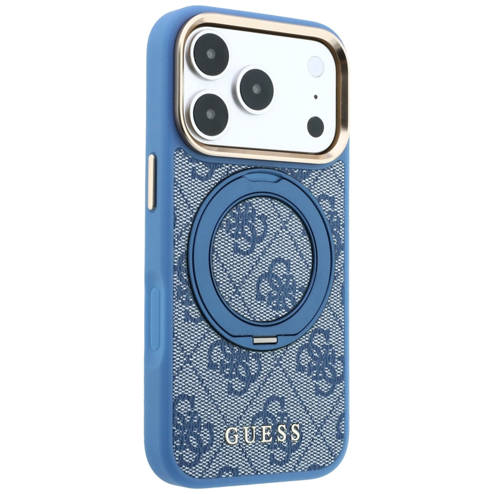 Hard Case Guess Ring Stand 360 4G Classic Logo with MagSafe for Apple iPhone 18 Pro / 17 Pro, Blue_3