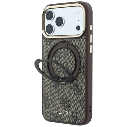 Hard Case Guess Ring Stand 360 4G Classic Logo with MagSafe for Apple iPhone 18 Pro Max / 17 Pro Max, Brown_1