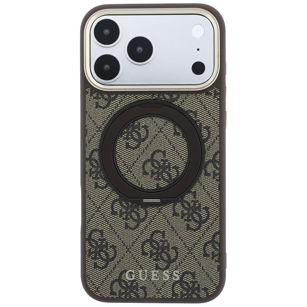 Hard Case Guess Ring Stand 360 4G Classic Logo with MagSafe for Apple iPhone 18 Pro Max / 17 Pro Max, Brown_2