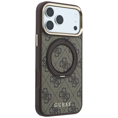 Hard Case Guess Ring Stand 360 4G Classic Logo with MagSafe for Apple iPhone 18 Pro Max / 17 Pro Max, Brown_3