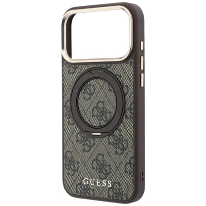 Hard Case Guess Ring Stand 360 4G Classic Logo with MagSafe for Apple iPhone 18 Pro Max / 17 Pro Max, Brown_5