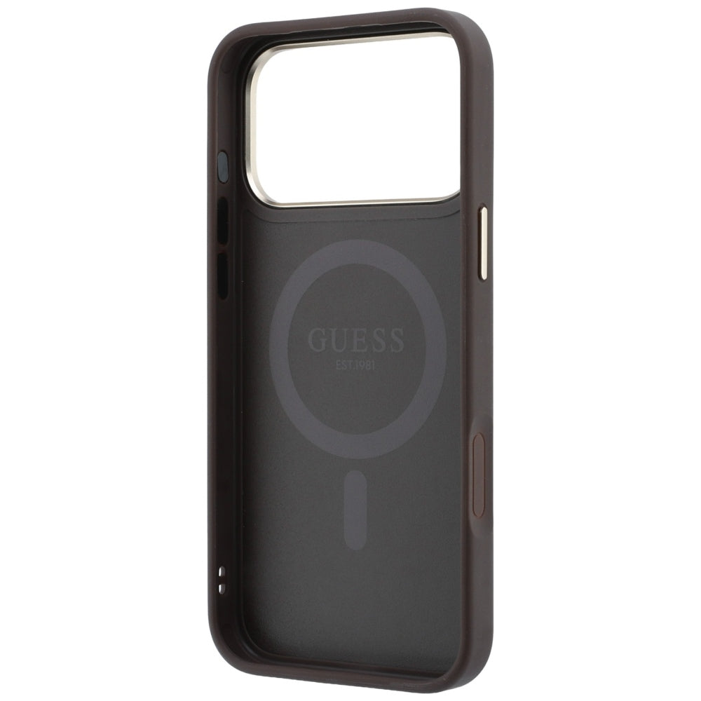 Hard Case Guess Ring Stand 360 4G Classic Logo with MagSafe for Apple iPhone 18 Pro Max / 17 Pro Max, Brown_6