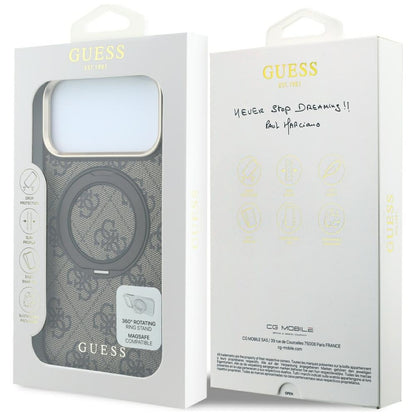 Hard Case Guess Ring Stand 360 4G Classic Logo with MagSafe for Apple iPhone 18 Pro Max / 17 Pro Max, Brown_7