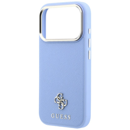 Hard Case Guess Saffiano Small 4G Classic with MagSafe for Apple iPhone 18 Pro / 17 Pro, Light Blue_5