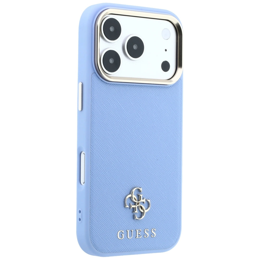 Hard Case Guess Saffiano Small 4G Classic with MagSafe for Apple iPhone 18 Pro Max / 17 Pro Max, Light Blue_3