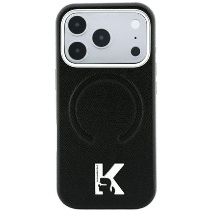 Karl Lagerfeld Grained Embossed Ring &amp; Kameo Logo MagSafe Case for iPhone 18 Pro / 17 Pro - Black_2
