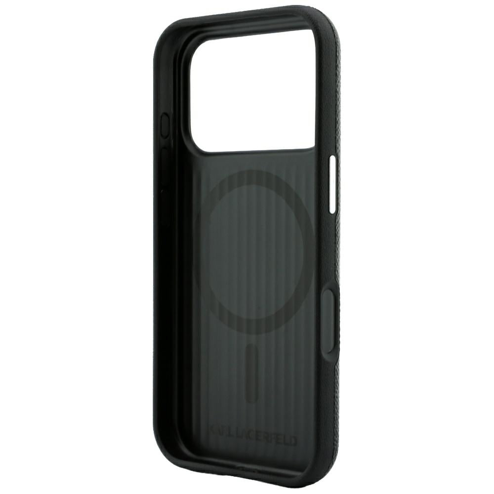Karl Lagerfeld Grained Embossed Ring &amp; Kameo Logo MagSafe Case for iPhone 18 Pro / 17 Pro - Black_6