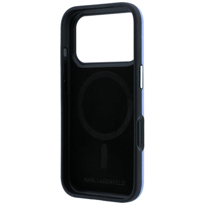 Hard Case Karl Lagerfeld Grained Karl & Choupette Head's Metal with MagSafe for Apple iPhone 18 Pro / 17 Pro, Light Blue_6