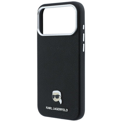Hard Case Karl Lagerfeld Grained Karl Head's Metal with MagSafe for Apple iPhone 18 Pro / 17 Pro, Black_5